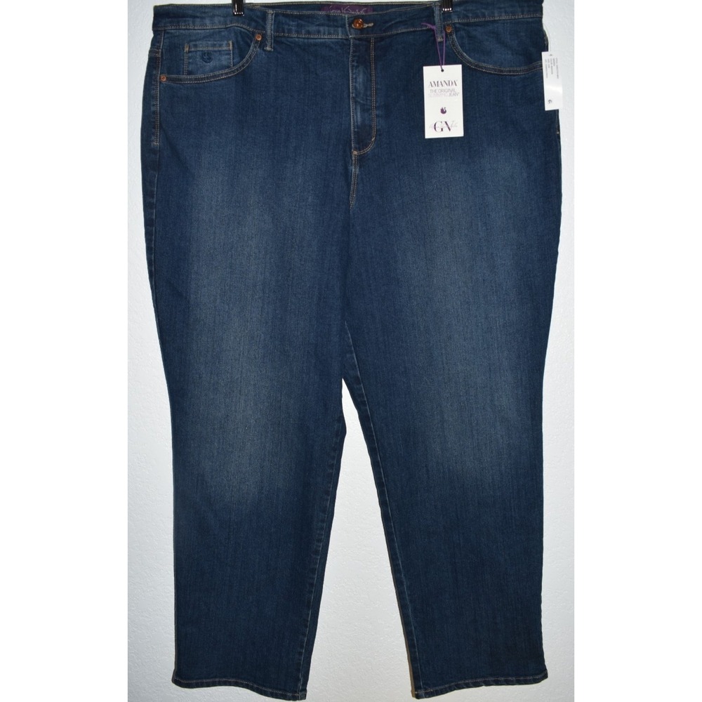 Gloriaโ Vanderbilt Amanda 24W Blue Denim Stretch Jeans 5-Pocket Comfortable NEW